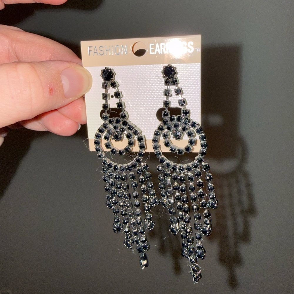 Elegant Black Dangle Earrings